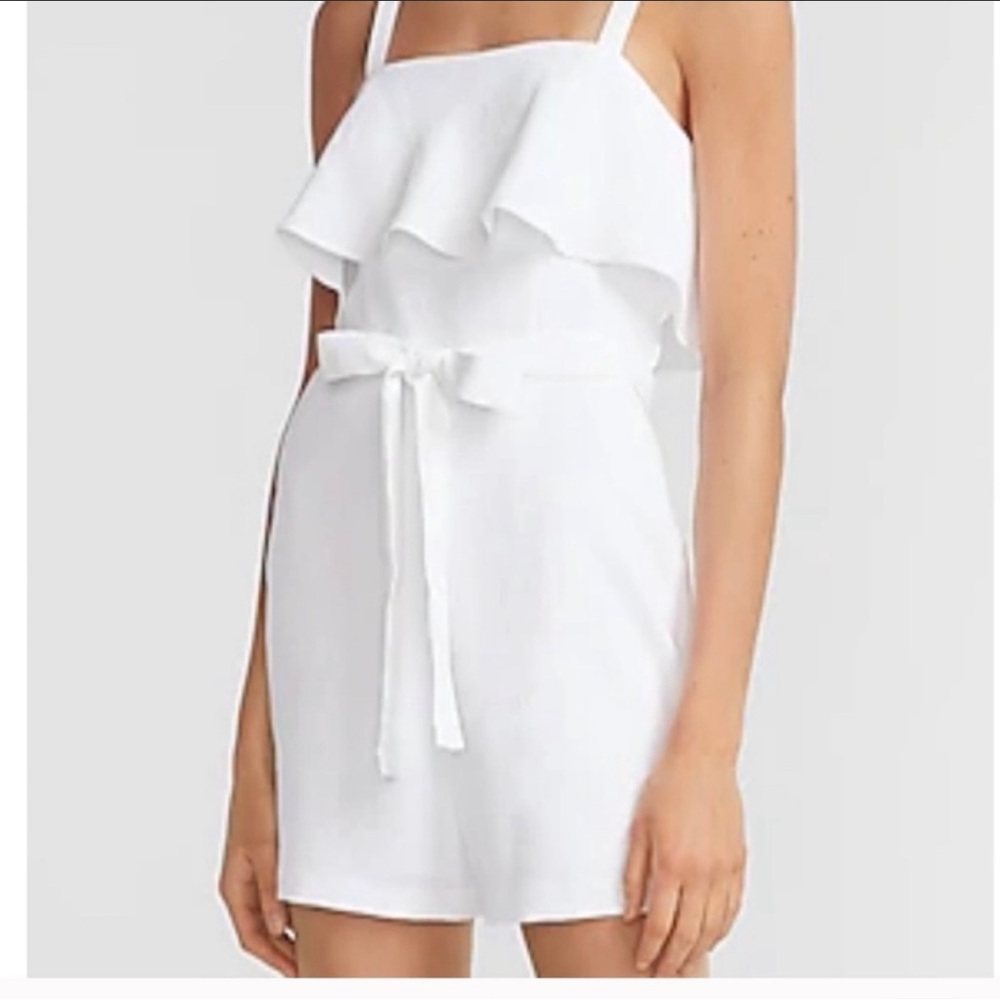 Express White Romper with Belt
